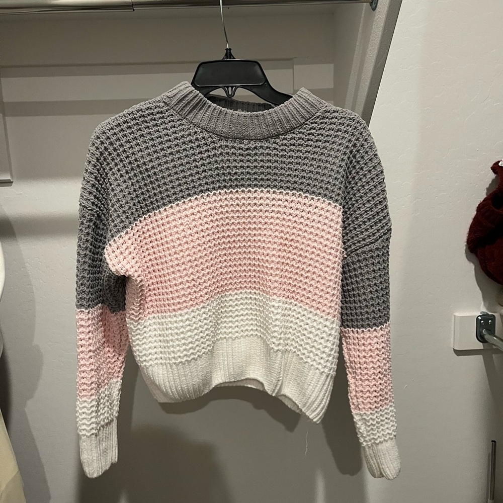 Chic Color Block Crew Neck Sweater